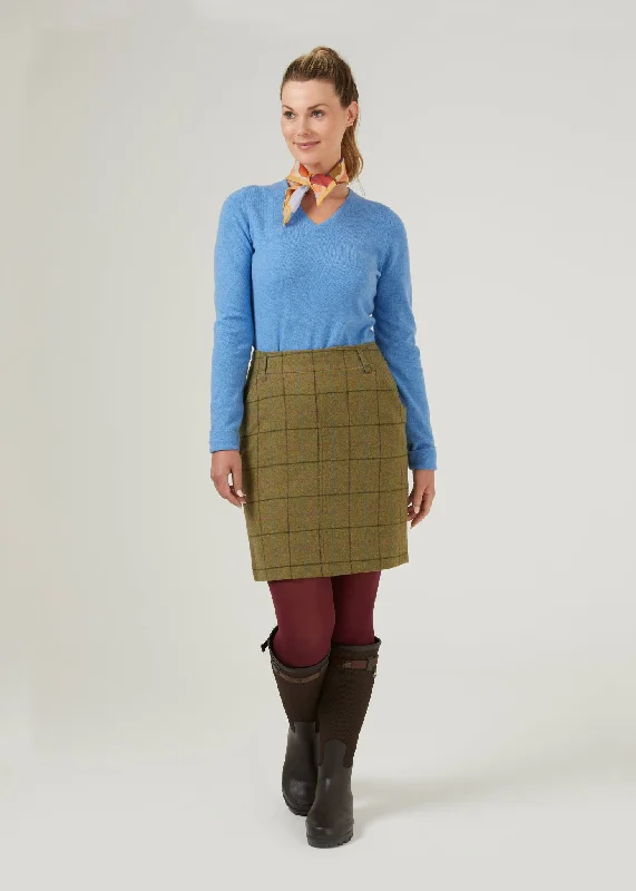 Combrook Ladies Tweed Skirt 49cm In Lotus