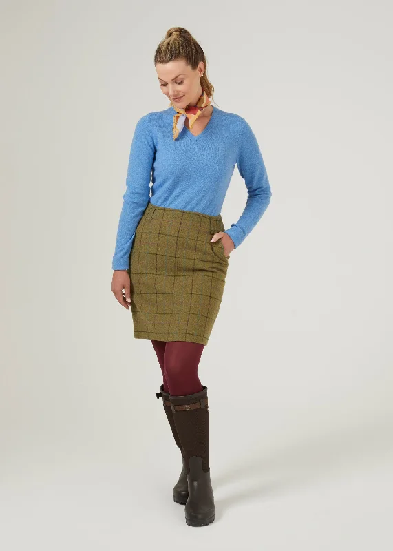 Combrook Ladies Tweed Skirt 49cm In Lotus