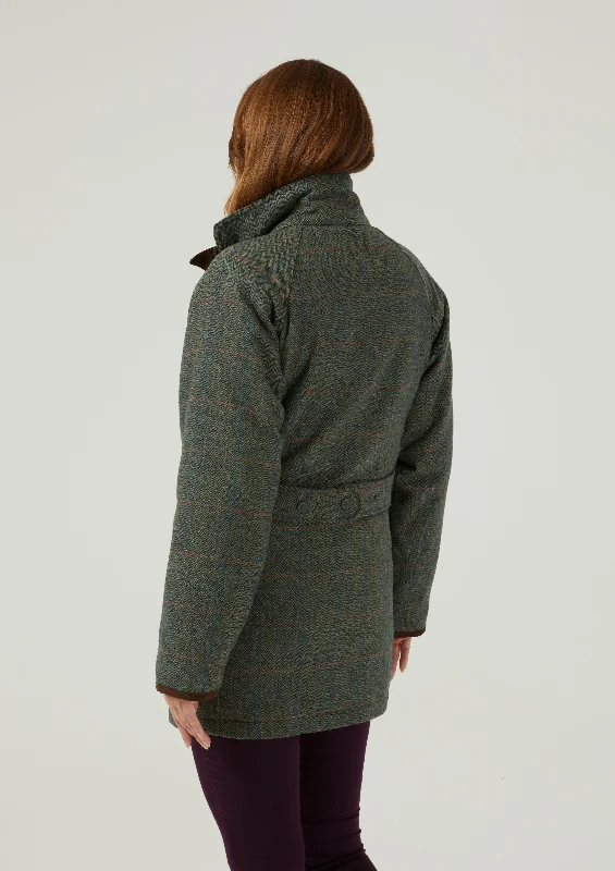 Combrook Ladies Tweed Shooting Coat In Spruce - Shooting Fit