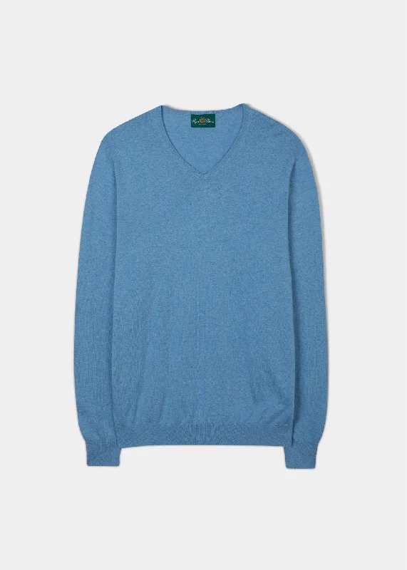 Cromford Luxury Cotton Jumper In Carolina Blue