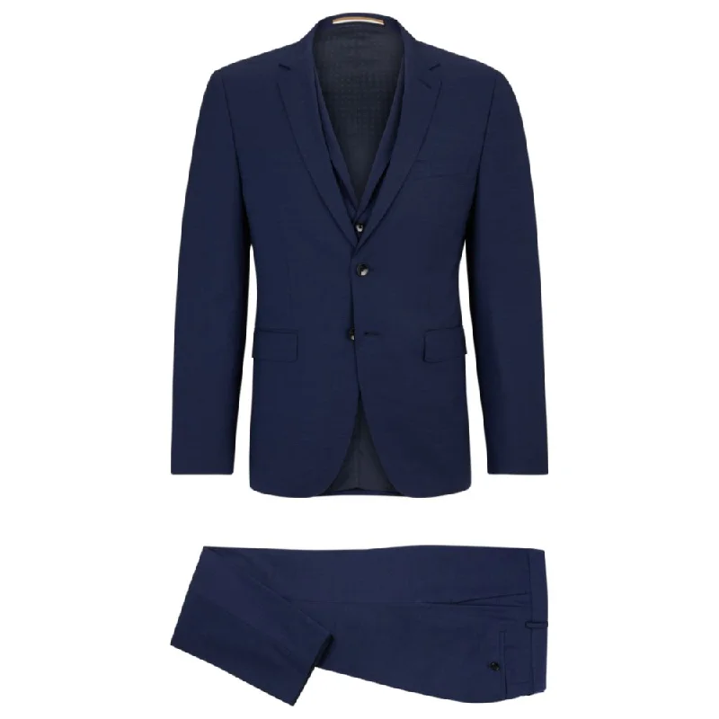 Extra-slim-fit suit in patterned stretch wool