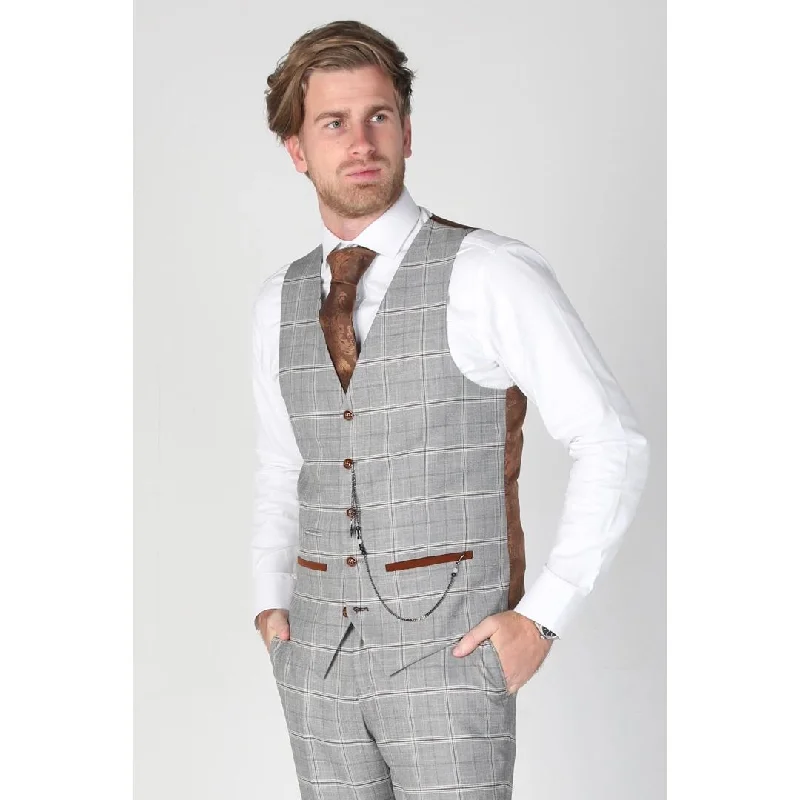 Francis - Men's Grey Check Waistcoat