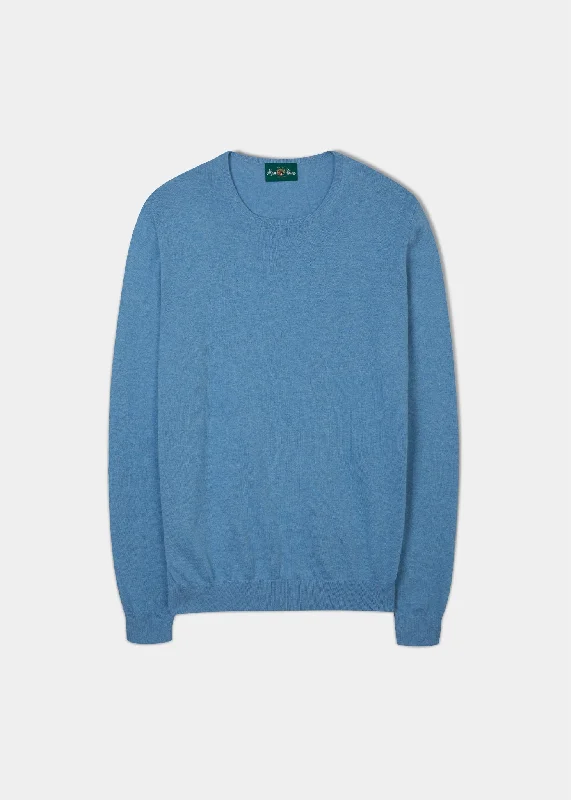 Harlington Luxury Cotton Jumper In Carolina Blue