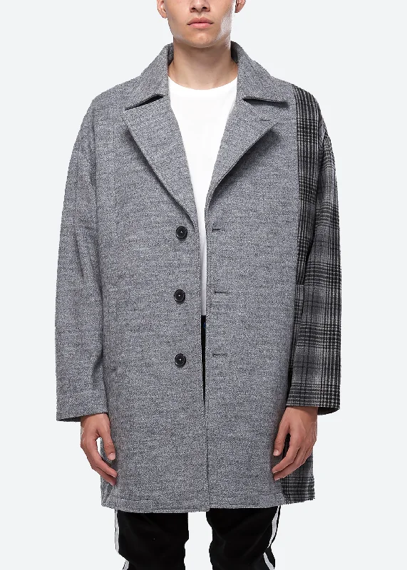 Konus Men's Oversize Wool Blend Coat in Grey