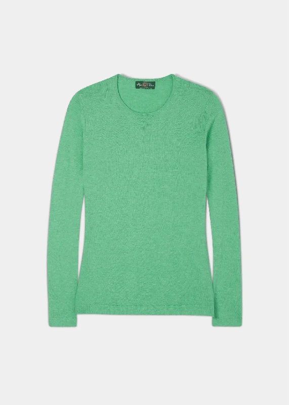 Hannah Ladies Cotton Cashmere Crew Neck Jumper In Spearmint