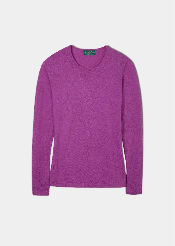 Hannah Ladies Cotton Cashmere Crew Neck Jumper In Orchid