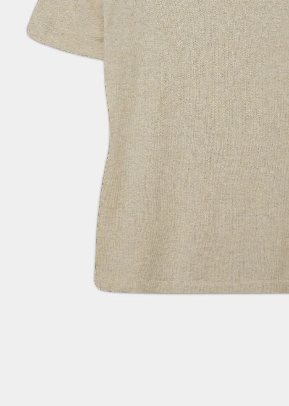 Victoria Ladies Cotton Cashmere T-Shirt In Sand