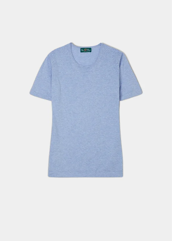 Victoria Ladies Cotton Cashmere T-Shirt In Steel Blue