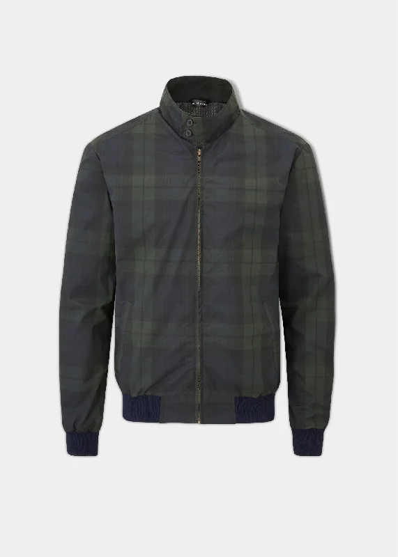 Letson Bomber Jacket In Navy Check