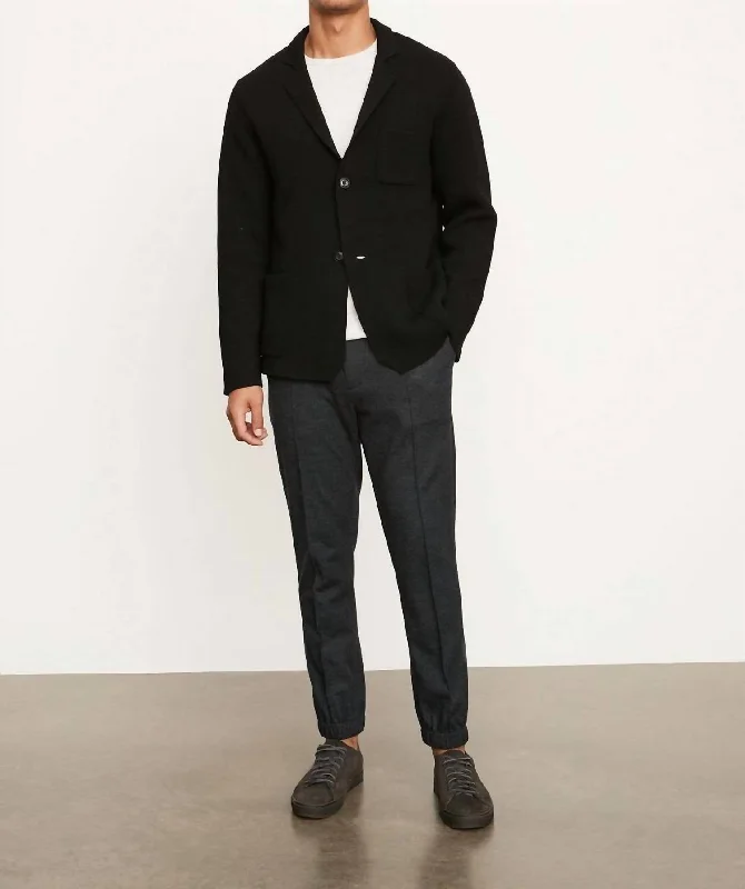 Notch Collar Jacket In Black