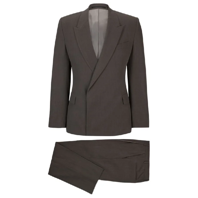 Relaxed-fit three-piece suit in virgin wool