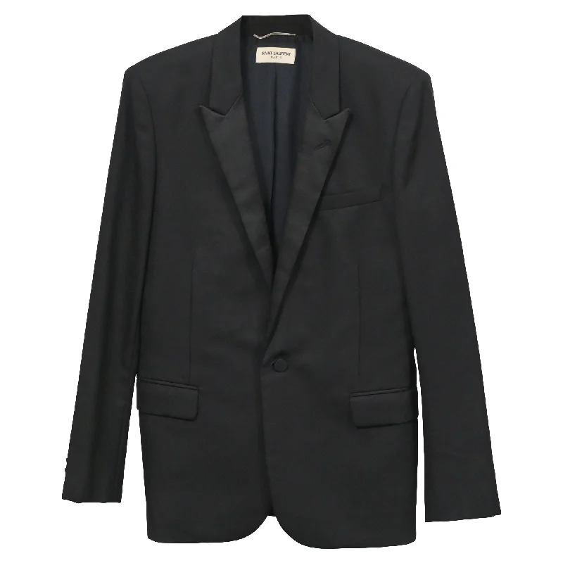 Saint Laurent Slim-Fit Suit Jacket in Black Wool