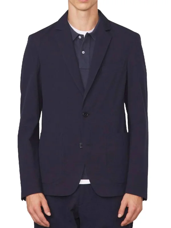 Seersucker Suit Jacket In Navy