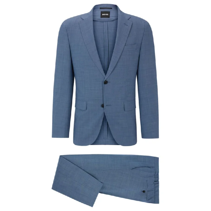 Slim-fit suit in micro-patterned performance-stretch cloth