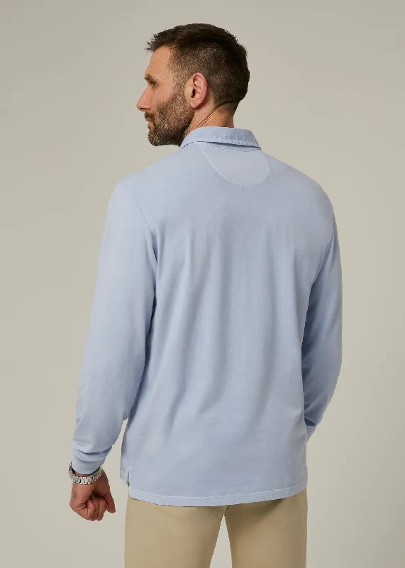 Storwood Long Sleeve Polo Shirt In Light Blue