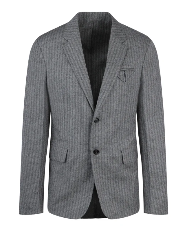 Wool Blend Herringbone Blazer