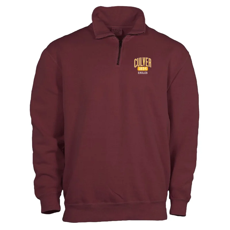 1894 Pigment Dyed 1/4 Zip - Heathered Syrah