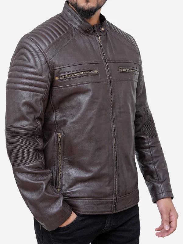 Cassian Genuine Brown Motorcycle Leather Jacket