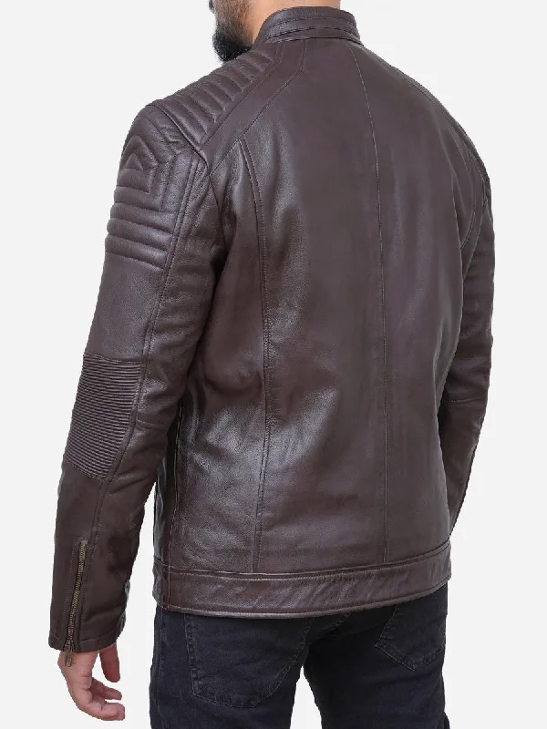 Cassian Genuine Brown Motorcycle Leather Jacket