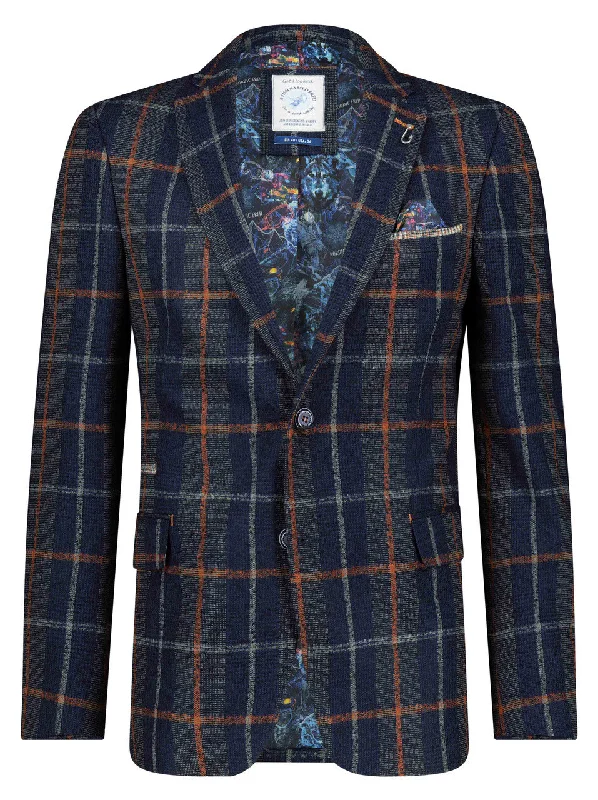 Blazer - Check - Navy & Orange