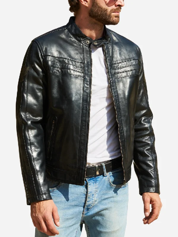 Chozen Vintage Black Motorcycle Leather Jacket