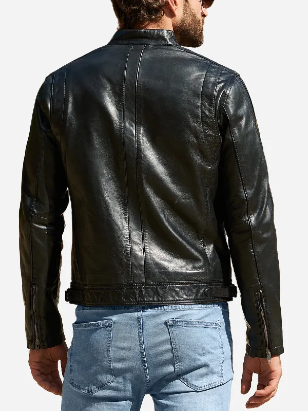 Chozen Vintage Black Motorcycle Leather Jacket