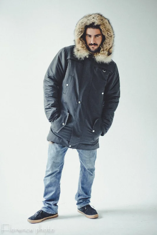 Coyote Fur Parka Jacket for Men