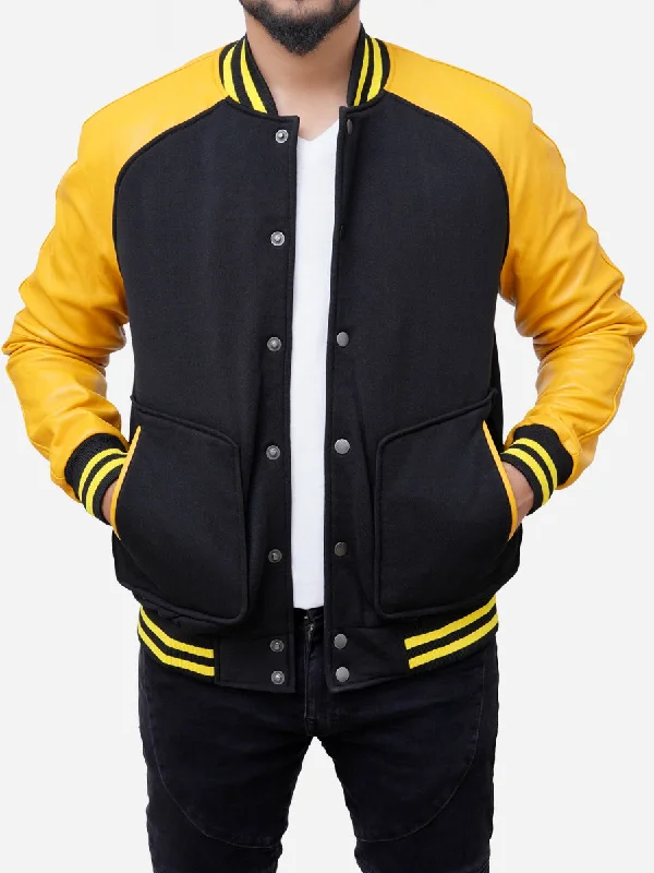 Grayson Black and Yellow Varsity Jacket