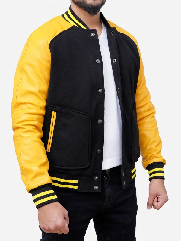 Grayson Black and Yellow Varsity Jacket