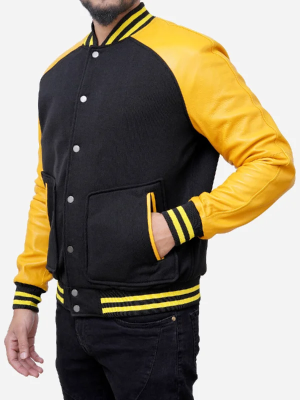 Grayson Black and Yellow Varsity Jacket