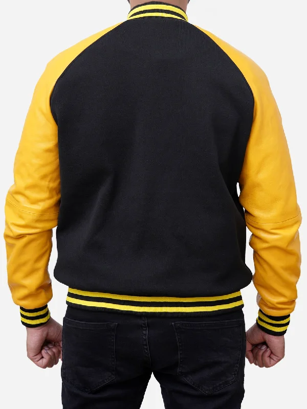 Grayson Black and Yellow Varsity Jacket