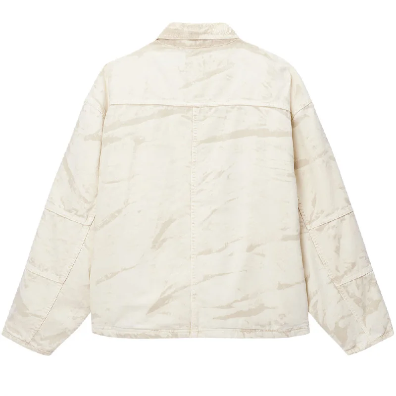 STÜSSY DISTRESSED CANVAS SHOP JACKET // KHAKI