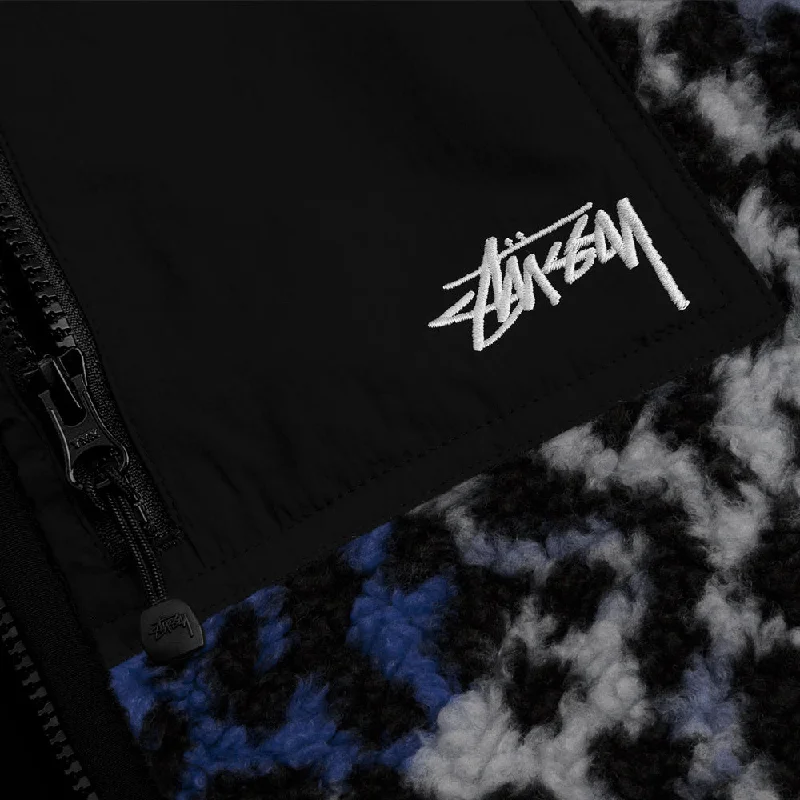 STÜSSY SHERPA REVERSIBLE JACKET // BLUE LEOPARD