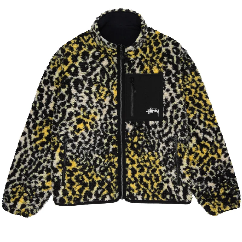 STÜSSY SHERPA REVERSIBLE JACKET // YELLOW LEOPARD