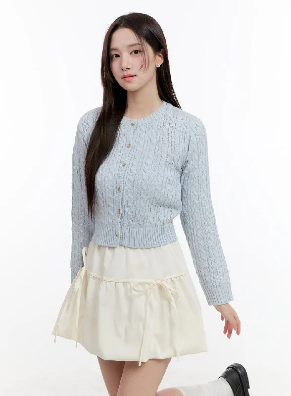 Cable Knit Buttoned Cardigan OG429