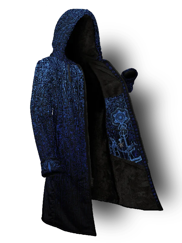 Egyptian Glyphs (Blue) Cyber Hooder Cloak