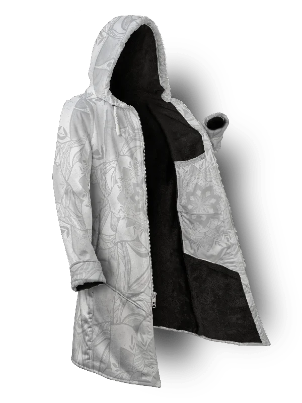 Galactic White Rose Cyber Hooder Cloak