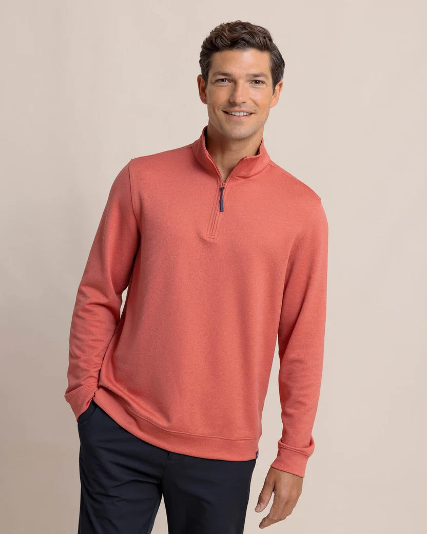 Southern Tide Men's Schooner Long Sleeve Quarter Zip - Mineral Red