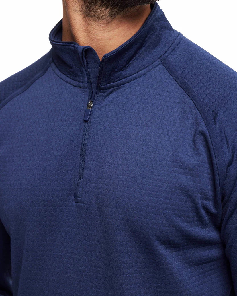 Southern Tide Men's Scuttle Heather Performance Quarter Zip - Heather True Navy