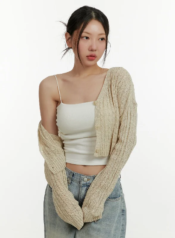 Summer Cable Knit Buttoned Cardigan CY408