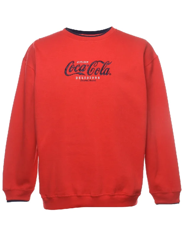 Coca-Cola Red Embroidered Sweatshirt - L