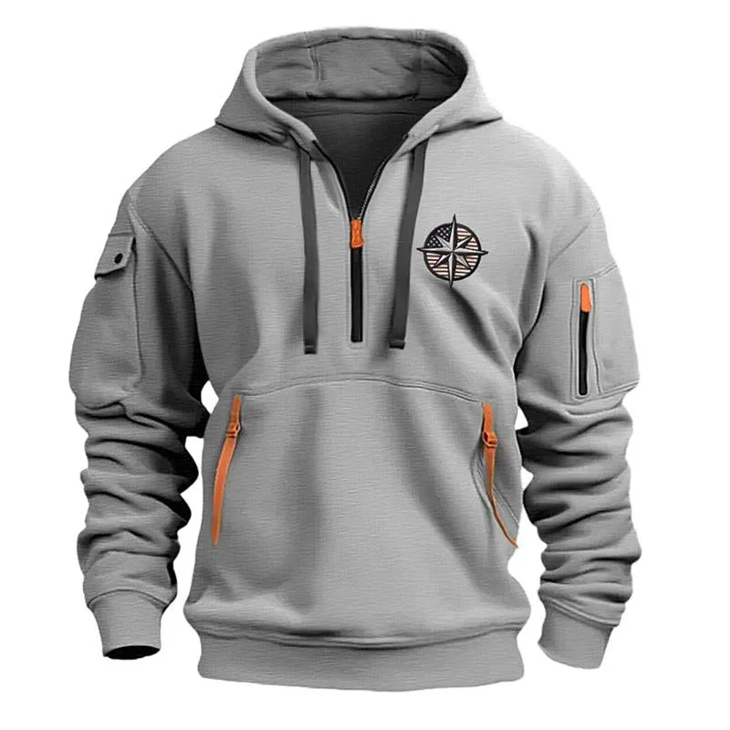 Men's Casual Sports Multi-Zip Hoodie 03824369X