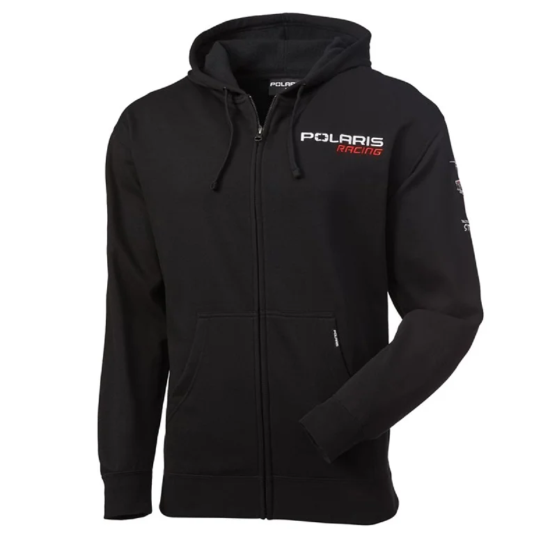 Polaris  Racing Full Zip Hoodie Warm Cotton Poly Soft Comfy Drawstring