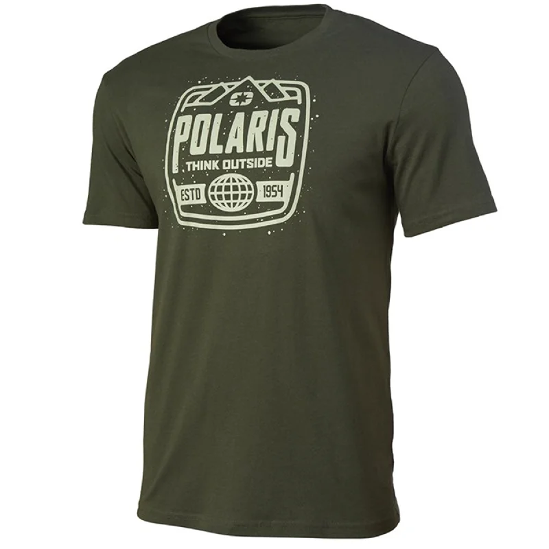 Polaris  Green Stamp Tee Short Sleeve Lightweight Cotton Soft Graphic Crew Neck