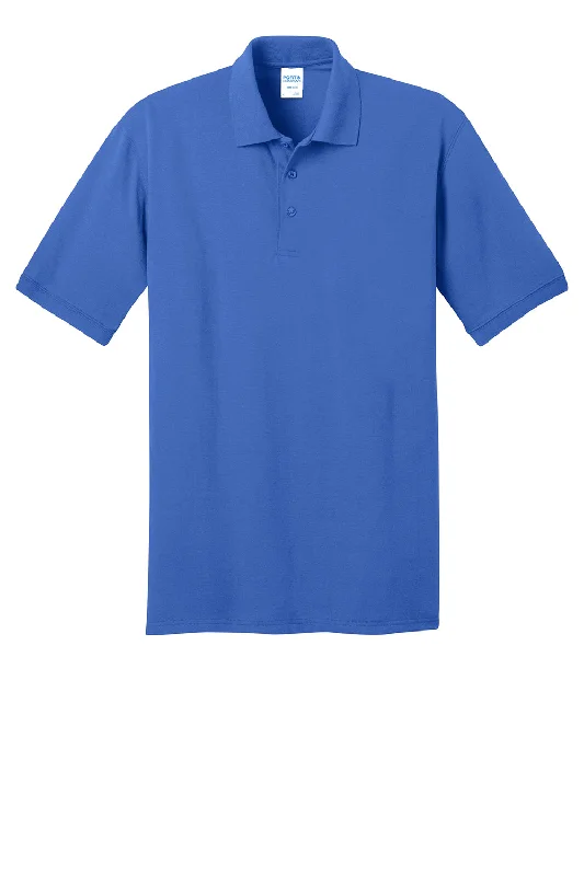 Port & Company Mens Core Stain Resistant Short Sleeve Polo Shirt w/ Pocket - Royal Blue