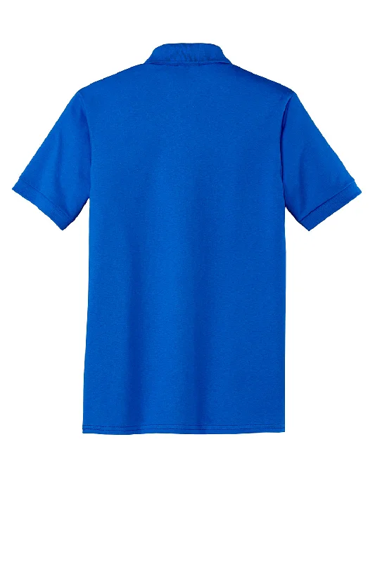 Port & Company Mens Core Stain Resistant Short Sleeve Polo Shirt w/ Pocket - Royal Blue