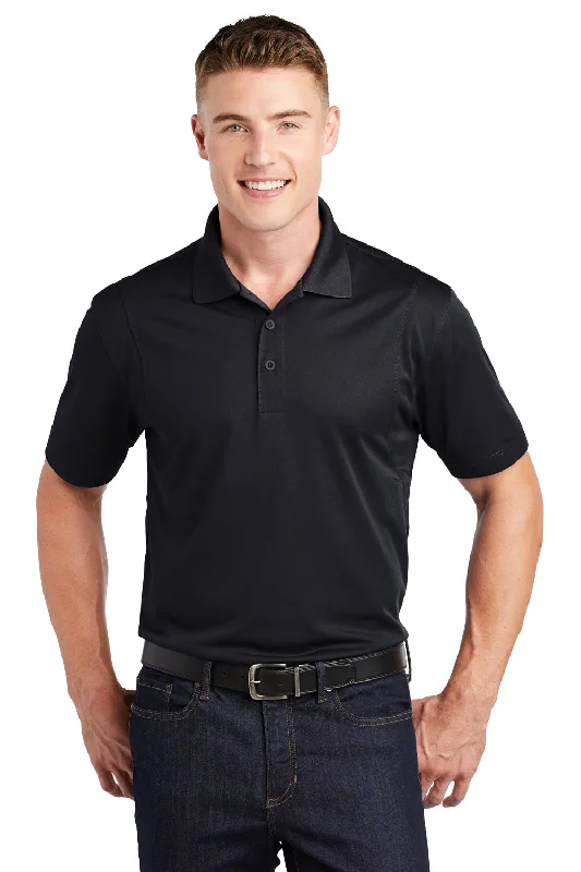 Sport-Tek Mens Sport-Wick Moisture Wicking Short Sleeve Polo Shirt - Black