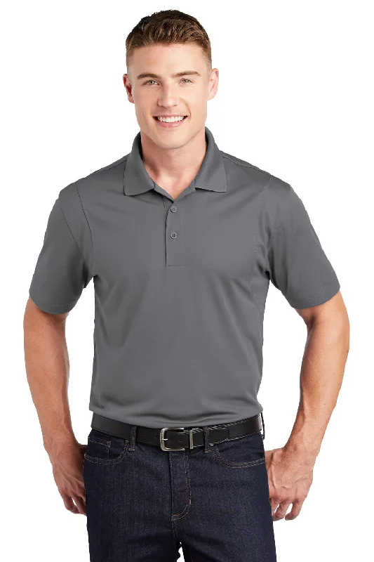 Sport-Tek Mens Sport-Wick Moisture Wicking Short Sleeve Polo Shirt - Concrete Grey