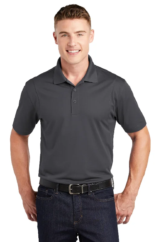 Sport-Tek Mens Sport-Wick Moisture Wicking Short Sleeve Polo Shirt - Iron Grey