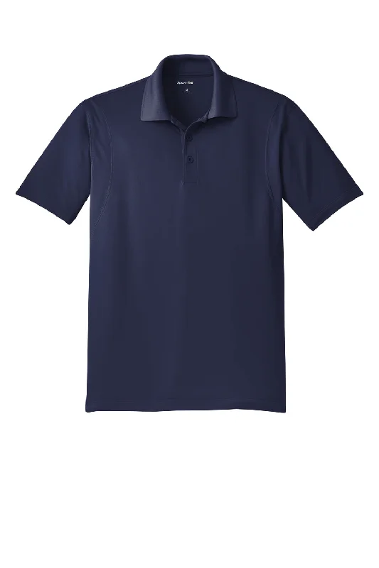 Sport-Tek Mens Sport-Wick Moisture Wicking Short Sleeve Polo Shirt - True Navy Blue